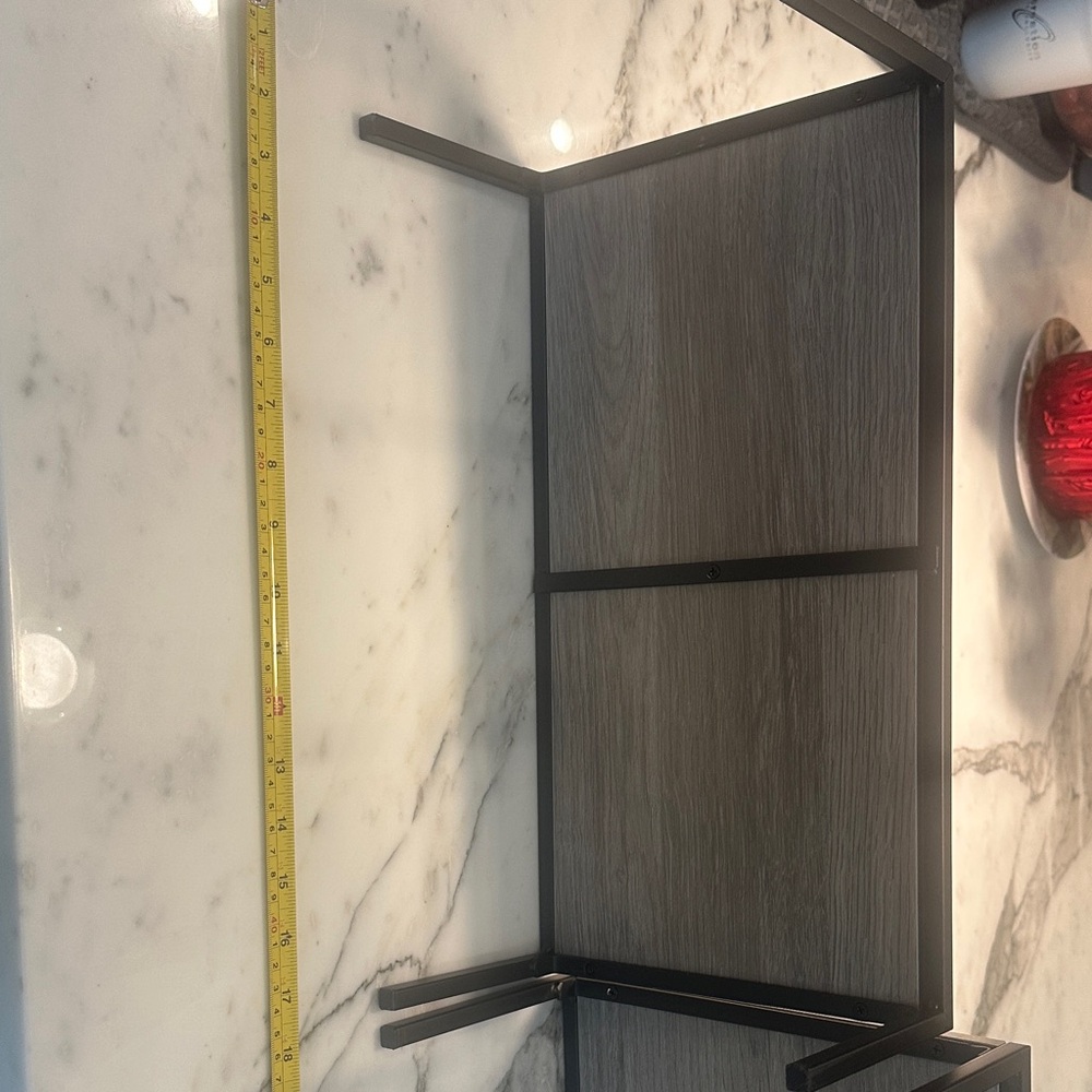 Two-Tier Modern Shelf with Black Frame - Picture 8 of 12